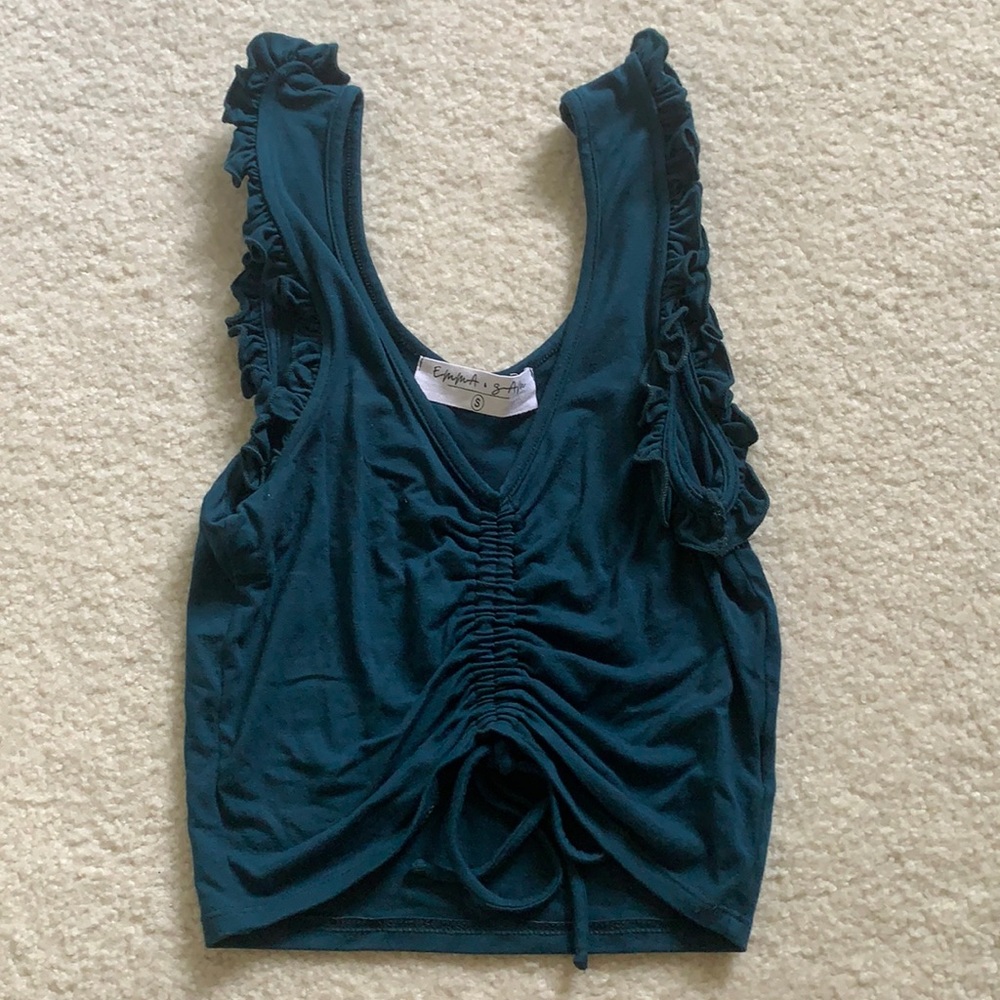 Navy Ruffle Tank